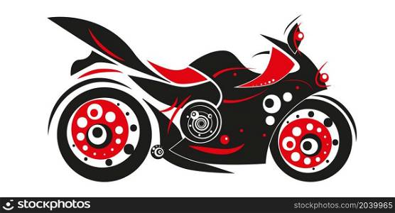 Motorcycle logo design. Sport concept. Vector illustration. Art graphic.