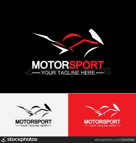 Motorcycle Sport Logo Symbol Vector illustration Design Template