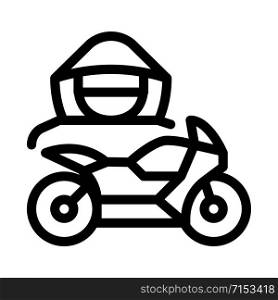 Motorcycle Transport Driver Icon Vector. Outline Motorcycle Transport Driver Sign. Isolated Contour Symbol Illustration. Motorcycle Transport Driver Icon Vector Outline Illustration
