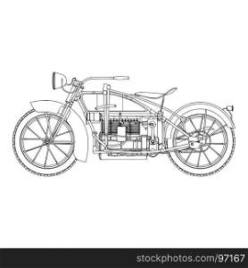 Motorcycle vintage vector motorbike illustration motor design bike retro