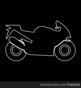 Motorcycle white icon .