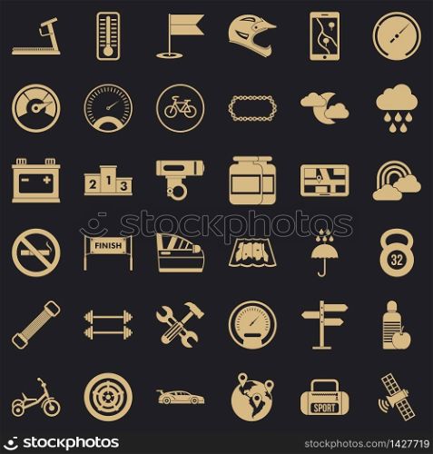 Motorsport icons set. Simple set of 36 motorsport vector icons for web for any design. Motorsport icons set, simple style