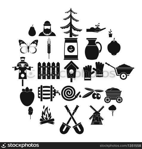 Mound icons set. Simple set of 25 mound icons for web isolated on white background. Mound icons set, simple style