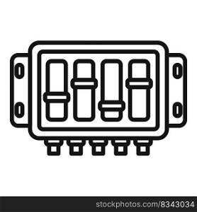 Mount junction box icon outline vector. Safety wall. Electric current. Mount junction box icon outline vector. Safety wall