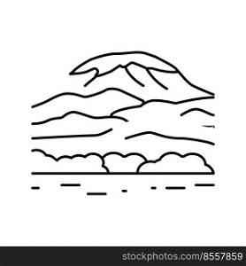 mount kilimanjaro line icon vector. mount kilimanjaro sign. isolated contour symbol black illustration. mount kilimanjaro line icon vector illustration