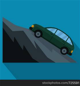 Mountain accident icon. Flat illustration of mountain accident vector icon for web. Mountain accident icon, flat style