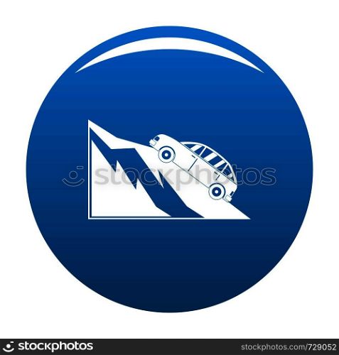 Mountain accident icon. Simple illustration of mountain accident vector icon for any design blue. Mountain accident icon vector blue