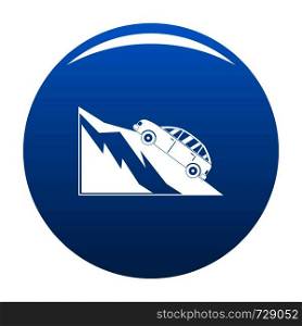 Mountain accident icon. Simple illustration of mountain accident vector icon for any design blue. Mountain accident icon vector blue