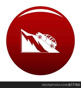 Mountain accident icon. Simple illustration of mountain accident vector icon for any design red. Mountain accident icon vector red