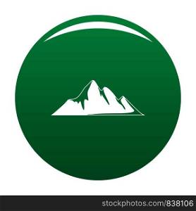 Mountain adventure icon. Simple illustration of mountain adventure vector icon for any design green. Mountain adventure icon vector green