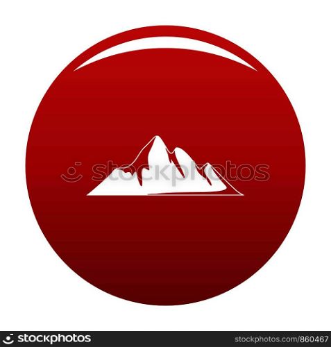 Mountain adventure icon. Simple illustration of mountain adventure vector icon for any design red. Mountain adventure icon vector red