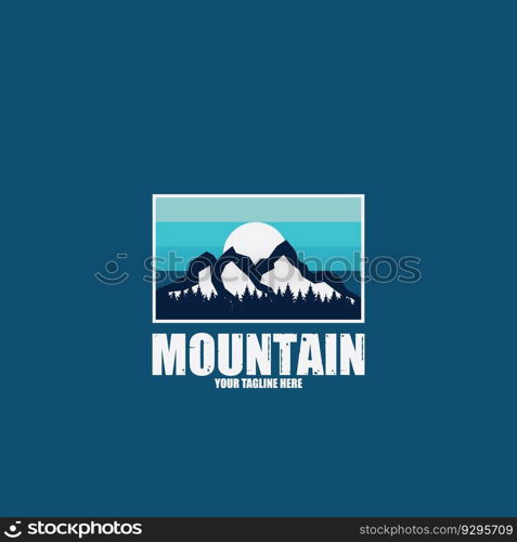 mountain adventure landscape icon vector illustration template design