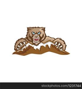 Mountain and bear logo design.