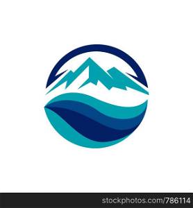 mountain and leaf logo template
