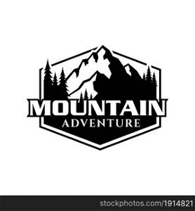 Mountain and Pine Tree logo design related to outdoor activity