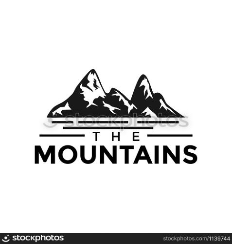 Mountain and water surface graphic design template vector