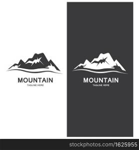 Mountain and wave logo landscape icons template