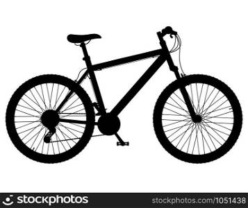 mountain bike with gear shifting black silhouette vector illustration isolated on white background