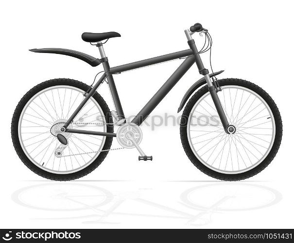 mountain bike with gear shifting vector illustration isolated on white background