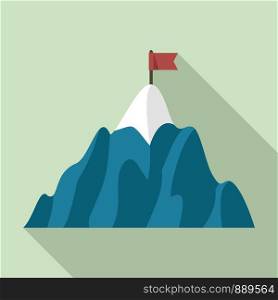Mountain business target icon. Flat illustration of mountain business target vector icon for web design. Mountain business target icon, flat style