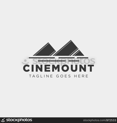 mountain cinema film movie simple logo template vector illustration icon element isolated - vector file. mountain cinema film movie simple logo template vector illustration icon element isolated