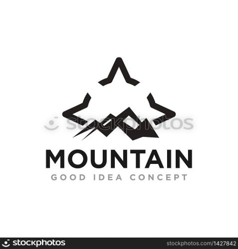 Mountain Compass Logo Icon Design Vector