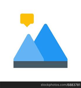 mountain diagram, icon on isolated background,