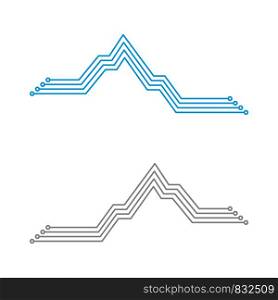 Mountain Electronic Circuit Logo Illustration Design. Vector EPS 10.