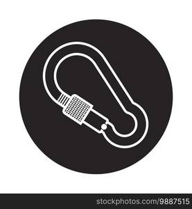 Mountain equipment Carabiner icon vector illustration symbol design