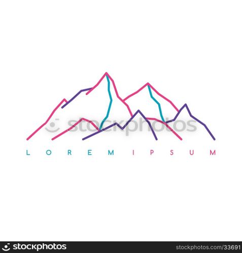 Mountain Everest outdoor adventure insignia Climbing trekking hiking mountaineering and other extreme activities logo. Mountain Everest outdoor adventure insignia Climbing trekking hiking mountaineering and other extreme activities logo template