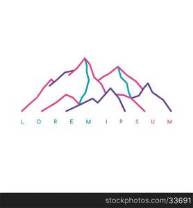 Mountain Everest outdoor adventure insignia Climbing trekking hiking mountaineering and other extreme activities logo. Mountain Everest outdoor adventure insignia Climbing trekking hiking mountaineering and other extreme activities logo template