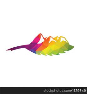 Mountain Feather Vector Logo Design.