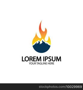 Mountain fire logo vector, mountain vector, fire vector, simple mountain logo design, fire simple design