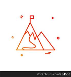 mountain flag icon vector design