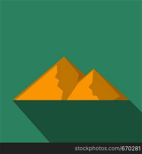 Mountain for extremal icon. Flat illustration of mountain for extremal vector icon for web. Mountain for extremal icon, flat style.