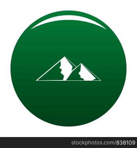 Mountain for extremal icon. Simple illustration of mountain for extremal vector icon for any design green. Mountain for extremal icon vector green