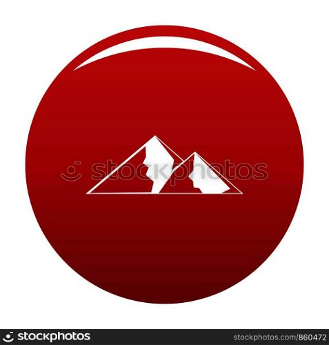 Mountain for extremal icon. Simple illustration of mountain for extremal vector icon for any design red. Mountain for extremal icon vector red