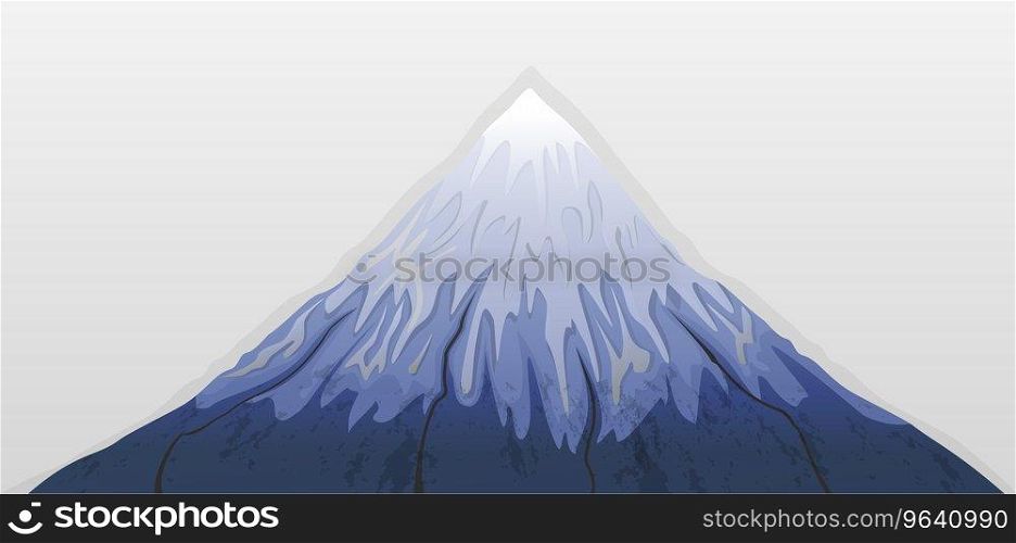 Mountain fuji blue snow white background Vector Image