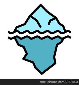 Mountain glacier icon outline vector. Water iceberg. Sea arctic color flat. Mountain glacier icon vector flat