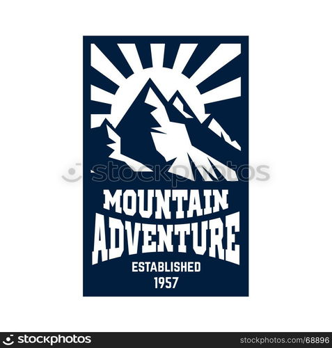 Mountain hiking emblem template. Design element for logo, label, emblem ...