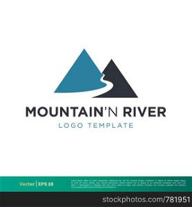 Mountain,Hill and River Icon Vector Logo Template Illustration Design. Vector EPS 10.