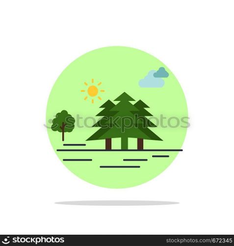 , Mountain, hill, landscape, nature, clouds Flat Color Icon Vector