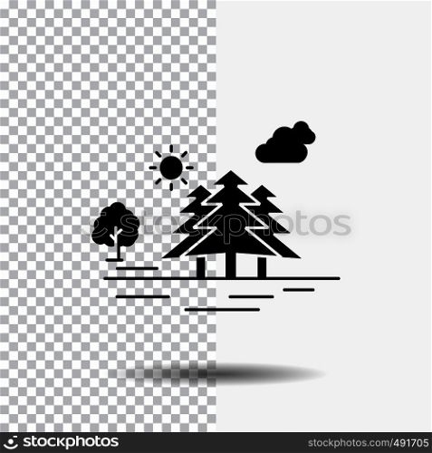 Mountain, hill, landscape, nature, clouds Glyph Icon on Transparent Background. Black Icon. Vector EPS10 Abstract Template background
