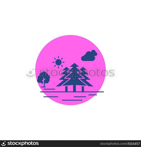 Mountain, hill, landscape, nature, clouds Glyph Icon.. Vector EPS10 Abstract Template background