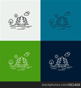 Mountain, hill, landscape, nature, clouds Icon Over Various Background. Line style design, designed for web and app. Eps 10 vector illustration. Vector EPS10 Abstract Template background