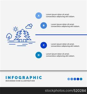 Mountain, hill, landscape, nature, clouds Infographics Template for Website and Presentation. Line Blue icon infographic style vector illustration. Vector EPS10 Abstract Template background