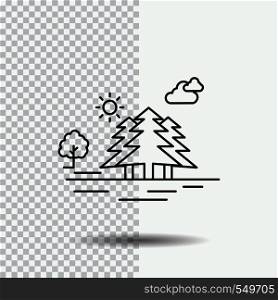 Mountain, hill, landscape, nature, clouds Line Icon on Transparent Background. Black Icon Vector Illustration. Vector EPS10 Abstract Template background