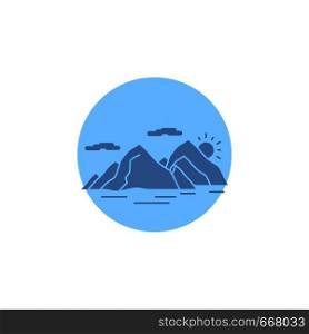 Mountain, hill, landscape, nature, evening Glyph Icon.. Vector EPS10 Abstract Template background
