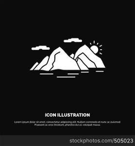 Mountain, hill, landscape, nature, evening Icon. glyph vector symbol for UI and UX, website or mobile application. Vector EPS10 Abstract Template background