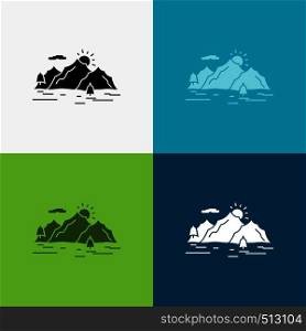 Mountain, hill, landscape, nature, tree Icon Over Various Background. glyph style design, designed for web and app. Eps 10 vector illustration. Vector EPS10 Abstract Template background